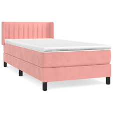 vidaXL rózsaszín bársony rugós ágy matraccal 90 x 200 cm (3131062) ágy és ágykellék