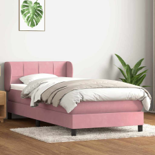 vidaXL rózsaszín bársony rugós ágy matraccal 90x220 cm ágy és ágykellék