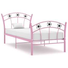 vidaXL rózsaszín fém ágykeret focis dizájnnal 90 x 200 cm ágy és ágykellék