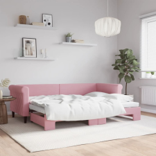vidaXL rózsaszín kihúzható szövet heverő 80 x 200 cm ágy és ágykellék