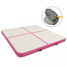 vidaXL Rózsaszín PVC felfújható tornamatrac pumpával 200 x 200 x 15 cm jóga felszerelés