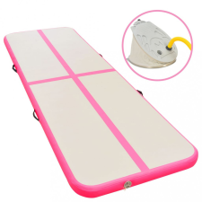 vidaXL Rózsaszín PVC felfújható tornaszőnyeg pumpával 800x100x10 cm jóga felszerelés