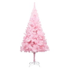 vidaXL rózsaszín PVC műkarácsonyfa LED fényekkel és gömbszettel 210 cm (3077586) műfenyő