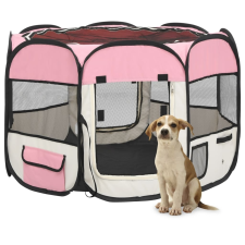 vidaXL rózsaszínű összecsukható kutyakennel hordtáskával 90x90x58 cm szállítóbox, fekhely kutyáknak