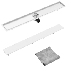 vidaXL rozsdamentes acél 2 az 1-ben zuhanylefolyó fedéllel 93 x 14 cm fürdőszoba kiegészítő