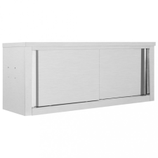 vidaXL Rozsdamentes acél fali konyhaszekrény tolóajtókkal 120x40x50 cm bútor