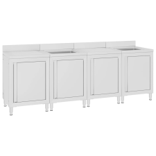 vidaXL Rozsdamentes acél kereskedelmi konyhai mosogató 240 x 60 x 96 cm mosogatótálca
