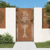 vidaXL rozsdaszínű famintás corten acél kerti kapu 105 x 205 cm