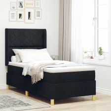 vidaXL Rugós Ágy Matrac & LED Fekete 90x200 cm Szövet ágy és ágykellék
