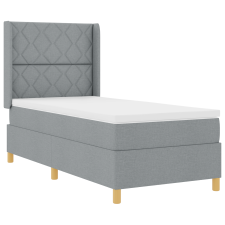 vidaXL Rugós Ágy Mattal Világosszürke 90x190 cm Szövet (3341868) ágy és ágykellék