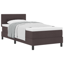 vidaXL Rugós Ágynemű Matraccal Sötétbarna 90x200 cm Szövet (3338660) ágy és ágykellék