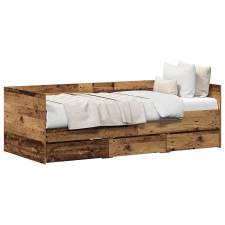 vidaXL Rusztikus Nappaliágy Régi fa F.Engineered wood 90 x 200 cm (3333993) ágy és ágykellék