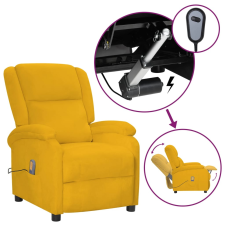 vidaXL Sárga bársony dönthető elektromos (3098411) masszázsfotel