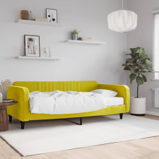 vidaXL sárga bársony kanapéágy matraccal 100 x 200 cm ágy és ágykellék
