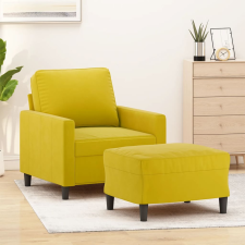 vidaXL sárga bársony kanapéfotel lábtartóval 60 cm bútor
