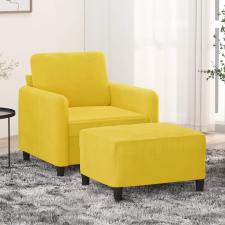 vidaXL sárga bársony kanapéfotel lábtartóval 60 cm bútor