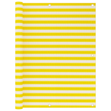 vidaXL sárga és fehér HDPE erkélyparaván 120 x 600 cm kerti bútor