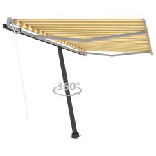 vidaXL sárga-fehér automata póznás napellenző 300 x 250 cm kerti bútor
