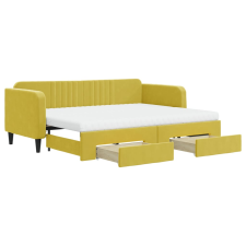 vidaXL sárga kihúzható bársony heverő fiókkal 80 x 200 cm (3197133) ágy és ágykellék