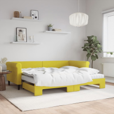 vidaXL sárga kihúzható bársony heverő matraccal 90 x 200 cm ágy és ágykellék