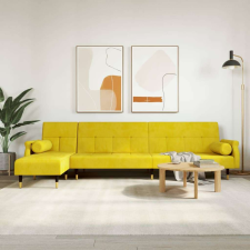 vidaXL sárga L-alakú bársony kanapéágy 271x140x70 cm bútor