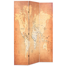 vidaXL sárga világtérkép mintás paraván 120 x 170 cm (245877) bútor