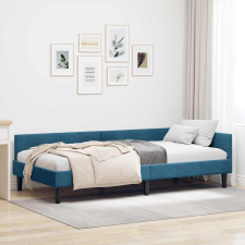 vidaXL Sarok Ágykeret Kék 100 x 200 cm Bársony és Mérnökölt fa ágy és ágykellék