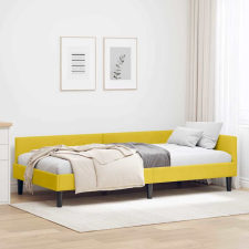 vidaXL Sarok Ágykeret Sárga 100 x 200 cm Bársony és Mérnökölt fa ágy és ágykellék