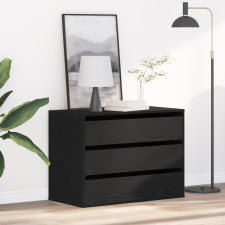 vidaXL Sarok Fiókos Szekrény Fekete Tölgy 80x41x58 cm Mérnöki Fa bútor