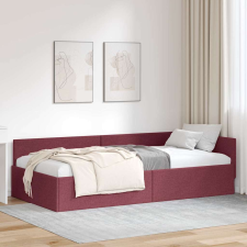 vidaXL Sarokágy keret bordó 90 x 190 cm Szövet és Mérnöki Fa ágy és ágykellék