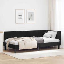 vidaXL Sarokágy keret Egyéb Fekete 90 x 190 cm Velúr és műnyír ágy és ágykellék