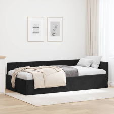 vidaXL Sarokágy keret Egyéb Fekete 90 x 200 cm Velúr és műnyír ágy és ágykellék