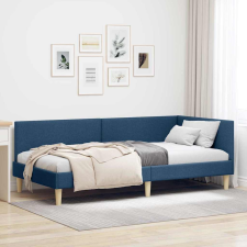 vidaXL Sarokágy keret Egyéb Kék 80 x 200 cm Szövet és Mérnöki Fa ágy és ágykellék