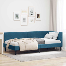 vidaXL Sarokágy keret Egyéb Kék 80 x 200 cm Velúr és műnyír ágy és ágykellék