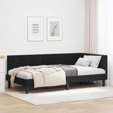 vidaXL Sarokágy keret fejtámlával Fekete 100 x 200 cm Bársony ágy és ágykellék