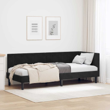 vidaXL Sarokágy keret fejtámlával Fekete 80 x 200 cm Bársony ágy és ágykellék