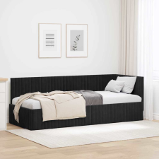 vidaXL Sarokágy keret fejtámlával Fekete 80 x 200 cm Bársony ágy és ágykellék