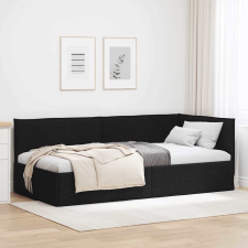 vidaXL Sarokágy keret fejtámlával Fekete 90 x 190 cm szövet ágy és ágykellék