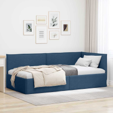 vidaXL Sarokágy keret fejtámlával Kék 80 x 200 cm szövet ágy és ágykellék