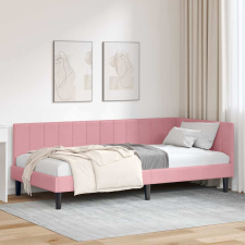 vidaXL Sarokágy keret fejtámlával Rózsaszín 100 x 200 cm Bársony ágy és ágykellék