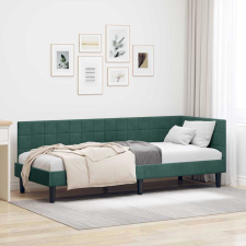 vidaXL Sarokágy keret fejtámlával Sötétzöld 80 x 200 cm Bársony ágy és ágykellék