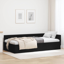 vidaXL Sarokágy keret Fekete 100 x 200 cm Szövet és Mérnöki Fa ágy és ágykellék