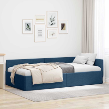 vidaXL Sarokágy keret Kék 100 x 200 cm Szövet és Mérnöki Fa ágy és ágykellék