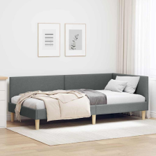 vidaXL Sarokágy keret Sötétszürke 100 x 200 cm Szövet és Mérnöki Fa ágy és ágykellék
