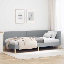 vidaXL Sarokágy keret Világosszürke 100 x 200 cm Szövet és Mérnöki Fa ágy és ágykellék