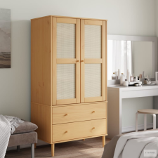 vidaXL SENJA barna rattanhatású ruhásszekrény 90 x 55 x 175 cm bútor