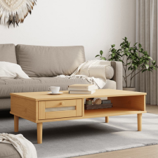 vidaXL SENJA barna rattanhatású tömör fa dohányzóasztal 100x55x33 cm bútor