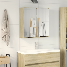 vidaXL sonoma-színű szerelt fa fürdőszoba tükörszekrény 64,5x20x66,5cm bútor