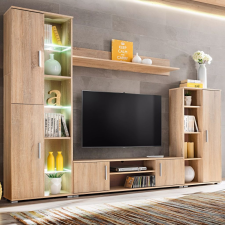 vidaXL sonoma tölgy fali TV-szekrény LED-fényekkel bútor