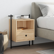 vidaXL sonoma tölgy falra szerelhető műfa éjjeliszekrény 40x30x61 cm bútor